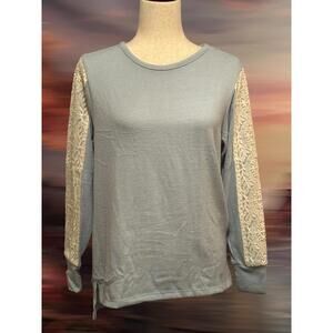 Women’s Light Blue Lace Sleeve Lounge Set — Cozy Outfit